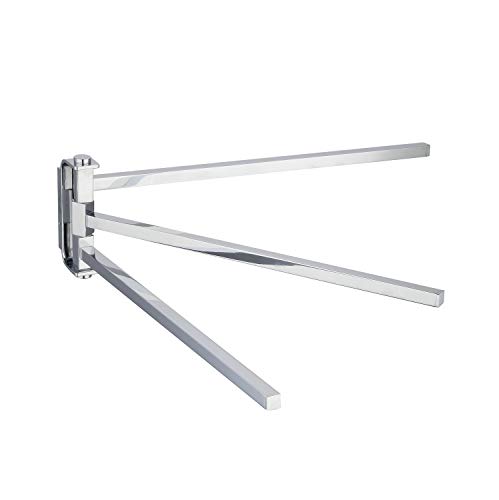Beelee BA1203 - Portasciugamani girevole a 3 barre per cucina/bagno, ottone, cromato lucido