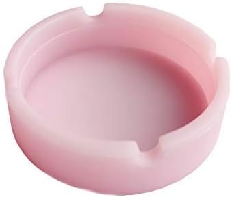 Cenicero rosa luminoso de silicona conveniente cenicero irrompible bandeja decorativa para niñas (rosa)