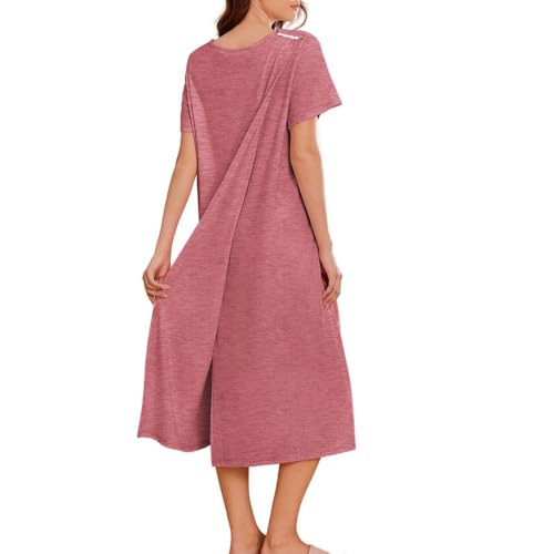 Deyeek Hospital Gowns for Women Labor Delivery Shoulder Surgery Dress Adaptive Clothing Night Robes for Elderly Plus Size