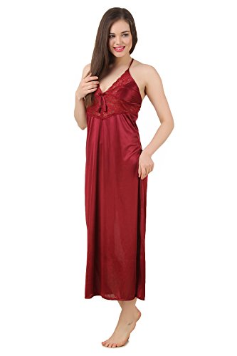 Image of Fasense Women's Satin Maxi Casual Regular Nightgown