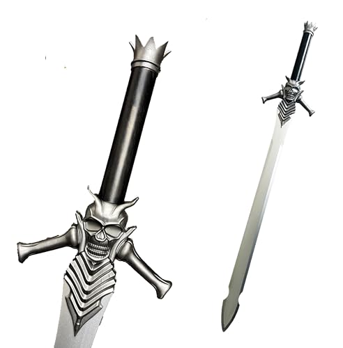 Blazing Steel Medieval Foam Sword Two Hand Sword Dante Devil Rebellion Red Queen Sparda Dante (40-54 inches) (Rebellion Non-Glow)