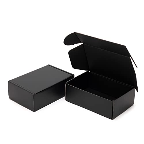 Timirog Paquete de 25 cajas de envío pequeñas de cartón corrugado para pequeñas empresas, paquete de 25 cajas de cartón corrugado para pequeñas empresas, con bloqueo de pestañas, para embalaje, joyas,