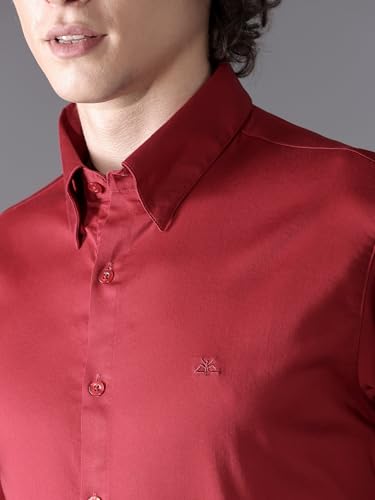 Image of BEYOUNG Regular Fit Formal Satin Shirt for Men | Full Sleeves | Men's Stylish Satin Silk Shirt | Formal Shirt | Buttondown Collar | Satin Solid Shirt for Men