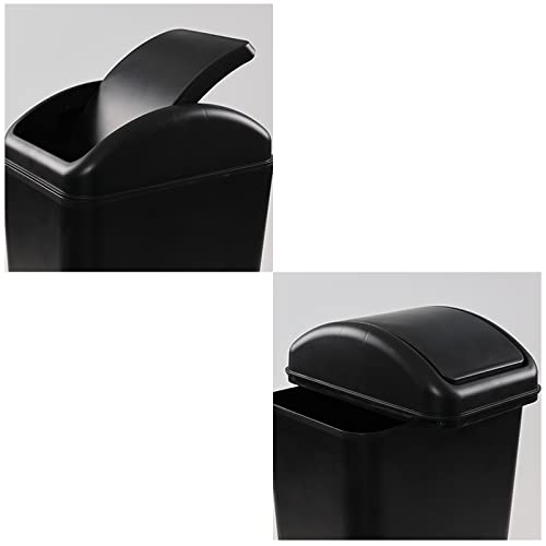 Caneca de basura rectangular 14 L con tapa negra miniatura 6