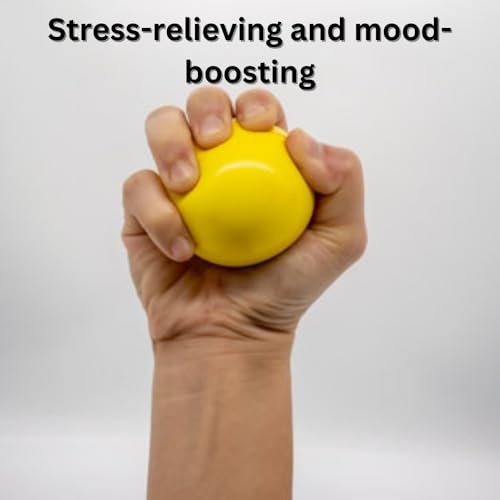 Image of Mother India Smiley Balls Lightweight Stress Relief and Fun for All Ages Yellow, Squeeze Ball Perfect for Stress Relief, Hand Exercise, Toy Sports Outdoor Equipment for Games Playing (Pack of 3)