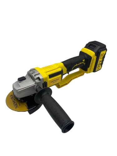 Nemura Smerigliatrice angolare elettrica a batteria 20V - Utensile con motore senza spazzole - Con 2 Dischi, 1 Chiave, 1 Impugnatura, 1 Batterie 6Ah e 1 Caricatore - SAC in Italiano