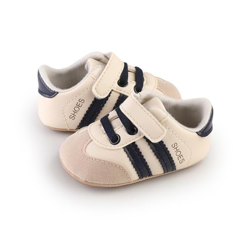Image of HsdsBebe Baby Boys Girls Pu Leather Hard Bottom Walking Sneakers Toddler Rubber Sole First Walkers Infant Cartoon Slippers Crib Shoes
