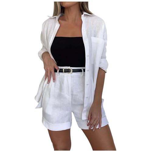 Survêtement femme coton lin contre la chaleur ensemble été élégant