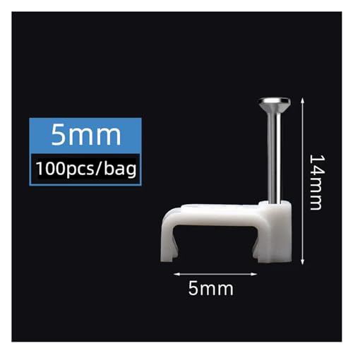 Ganchos para colgar cables sin desorden usando abrazadera de clavo de 5mm rectangular 3