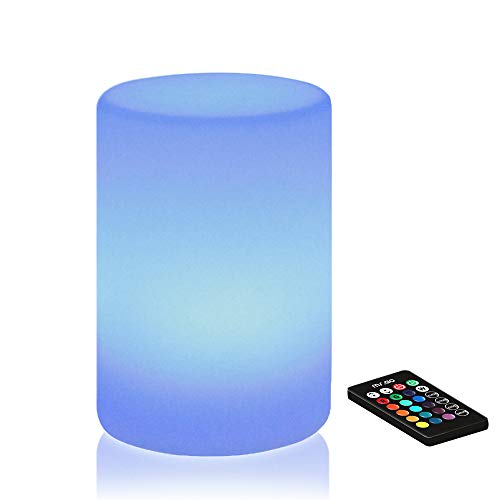 MR.GO LED Light Table Lamp with Remote, RGB Color Changing Lamp Mood Light, 16 Warm Colours with Dimmable Brightness, USB Rechargeable, IP65 Waterproof