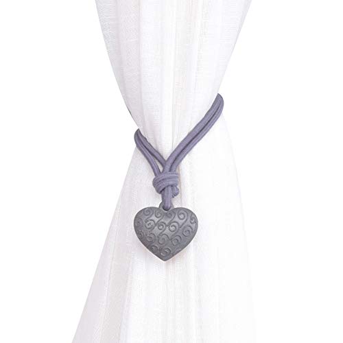 Lsgepavilion Embrasse magnétique en forme de cœur pour rideaux, gris foncé, Taille unique