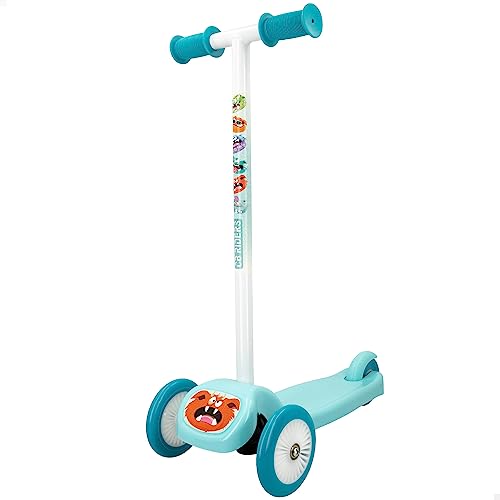 CB Toys 54125 - Patinete 3 Ruedas niños Personalizable Monstruos | Manillar Reforzado, Freno de pie incorporador | Recomendado para niños a Partir de 2 años | Patinetes para niños, Scooter niño