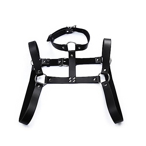 Men's Harness Belt Costume PU Leather Body Chest for Men, Sexy Punk Body Harness Belt, Adjustable Buckle Clothes Outfits, Nightclub Cosplay Clubwear #12