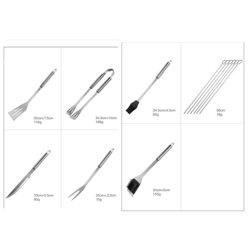 Set de 12 herramientas para barbacoa en acero inoxidable miniatura 3