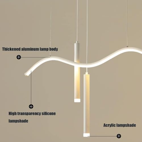 Lampe suspendue à LED moderne variable avec télécommande pour lustre de table à manger