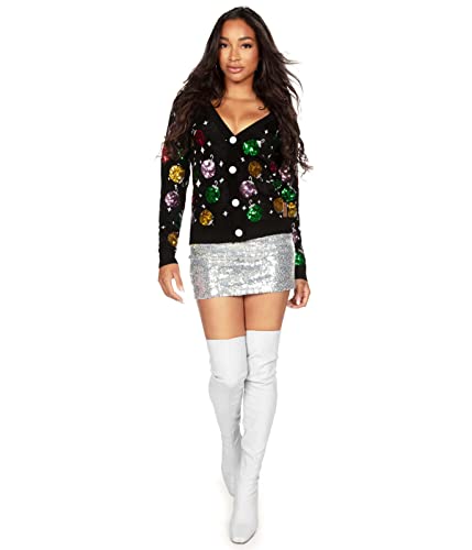 Image of Tipsy Elves Classic Cute Cardigan Ugly Christmas Sweaters for Women with Fun Patterns and Animals