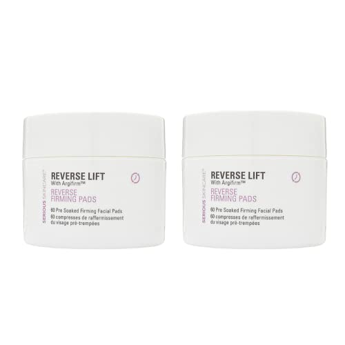 Serious Skincare Reverse Lift Facial Firming Pads - Argifirm Lifting Complex - Pre-Soaked Facial Pads - 120 Pads (2-Pack/ 60 Pads Each)