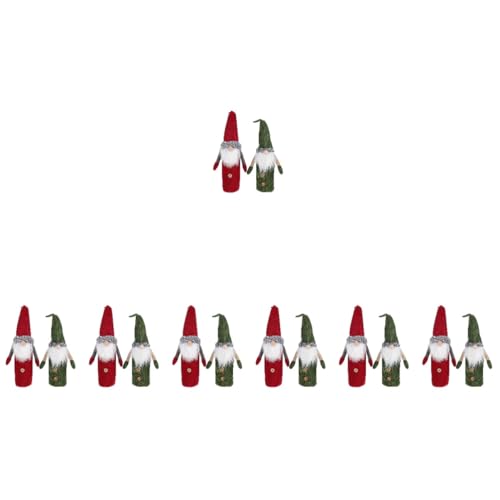 Sombreros decorativos de botellas y tapas de vino en paño rojo, 14 juegos