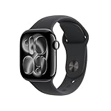 Apple Watch Series 11 [GPS 42mm] Smartwatch with Jet Black Aluminum Case with Black Sport Band - S/M....