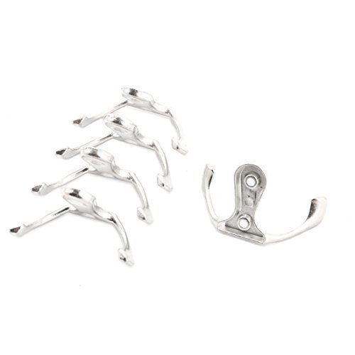 DealMux Metall Schlafzimmer Küche Mantel Handtasche Handtuch Wandhalterung Kleiderbügel Doppelhaken 5St