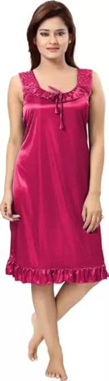 PINKHUB Women’s Satin Short Babydoll Nighty