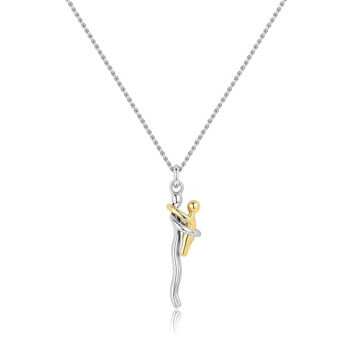 Roe Dolph Hug Necklace for Women Two Tone Necklaces Valentines Day Necklace Couples Valentine Gifts Meaningful Valentines Day Gifts for Her Him Wife Husband Daughter
