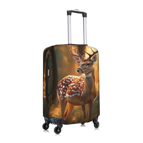 Hunting Deer Elastic Travel Luggage Cover, Washable Spandex Suitcase Protector, Anti-Scratch Fits 18-32 Inch3