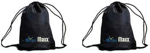 BODY MAXX Drawstring Waterproof Backpacks Colorful Swimming Bags Backpack School Tote Gym Bag Sport - Pack of 2 (Black)