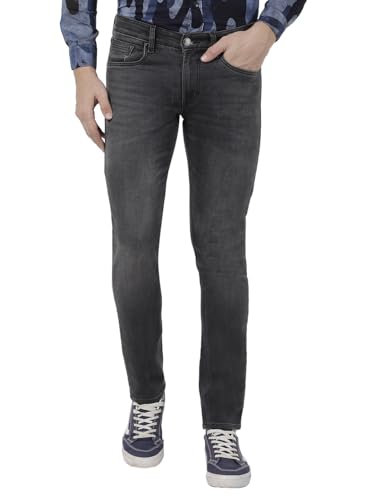Image of Numero Uno Men's Charcoal Grey Skinny Sustainable Stretchable Jeans
