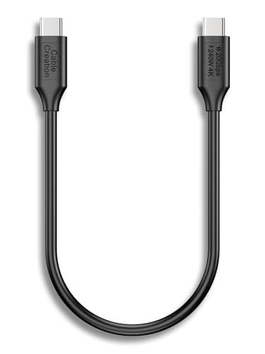CableCreation 20G USB 3.2Gen 2x2 for Thunderbolt 5 Cable 0.5FT, 240W PD 3.1 Charging, 120Gbps Bandwidth for Dual 8K, USB C Data Cable for SSD, MacBook M4 Pro, iPhone17/16,Dock,Auto