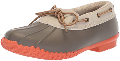 JBU by Jambu Women's Gwen Rain Shoe, Taupe/Coral, 7 Medium US