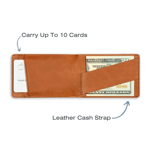 Andar Leather Slim RFID Blocking Minimalist Bifold Wallet with Money Clip made of Full Grain Leather - The Ranger (Tan)3