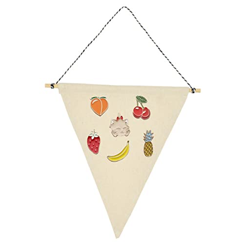 Lurrose Badge Brooch Display Hanging Flag Pin Collection Storage Brooch Banner for Collectors Wall Decor