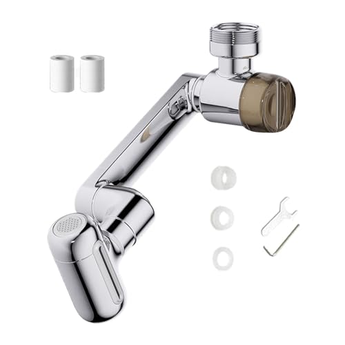 1080° Rotating Faucet Extender - Robotic Arm Swivel Adapter, Upward Face Spray | 4 Water Modes Built-in Filter, Adjustable Unive
