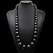Chunky Colorful Wood Beads Large Big Bib Necklace Wooden Chain Ethnic Costume Cool Hip Hop Bohemian Long Necklace Handmade Tribal Collar Statement Jewelry for Women-black