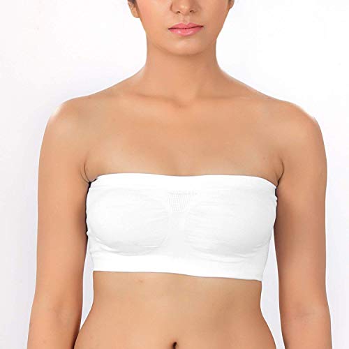 Image of HRV Non Padded Tube Bra for Women | Strapless & Transparent Black Tube Top | Comfortable Bralette | Free Size- FITS Best- 28,30,32,34 | Perfect for Girls | Combo Pack
