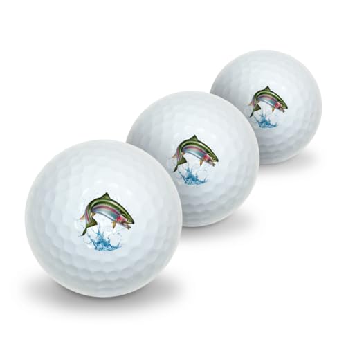 Rainbow Trout Fishing 7 Novelty Golf Balls 3 Pack