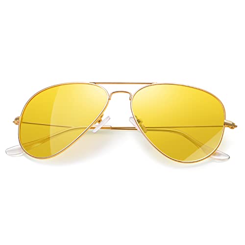 Image of Classic Aviator Sunglasses for Men Womens Polarized UV Protection Driving Sunglasses