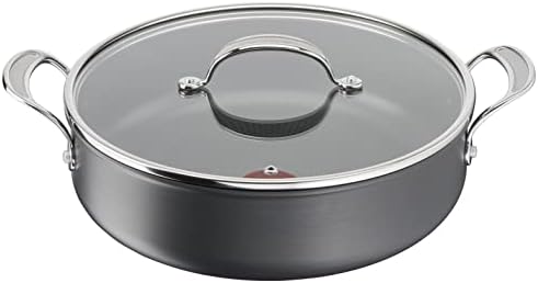 Tefal H9122344 Jamie Oliver Cooks Classics Saucepan, Non-Stick, Oven-Safe, Induction, Glass Lid, Riveted Handle, Hard Anodised Aluminium Saucepan + Lid,Black, 18 cm