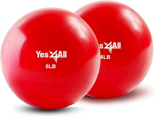 Image of Yes4All Weighted Toning Balls for Exercise, Soft Medicine Balls for Exercise, Pilates, Yoga, Balance, Flexibility, 2-10lbs