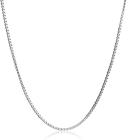 BFISH JEWELRY 925 Sterling Silver Designer Chain 0.8MM Delicate Italian Box Chain - Super Thin & Strong Lovely Necklaces