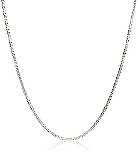 Bfish Jewelry 925 Sterling Silver Designer Chain 0.8Mm Delicate Italian Box Chain - Super Thin & Strong Lovely Necklaces #TOP28