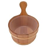 Seau de Sauna, 4 L en Bois, Seau de Sauna, de avec Louche, de pour Hammam, Accessoire de a...