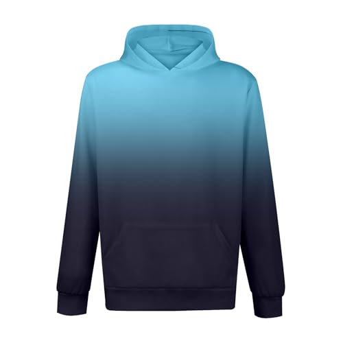 Men's Hoodie Long Sleeve Gradient Sweatshirt Casual Loose Fit Athletic Hooded Pullover Fashion Hippie Tops with Pocket2