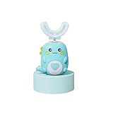 Lulabini DinoBrush 360° Kinderzahnbürste – Ultraschall-Zahnbürste mit weichen Borsten & LED-Licht, ergonomisch & wasserdicht, elektrische Lernzahnbürste für Mädchen & Jungen (Grün 6-12 Jahre)