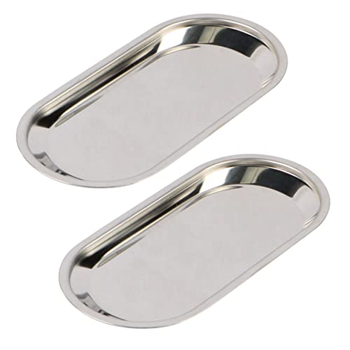 UKCOCO - UKCOCO 2 pièces Plateau Instruments Dentaires Acier Inoxydable Lot de Grands Plateaux Réutilisables pour Usage Professionnel Rangement Polyvalent pour Soins Dentaires et Aliments