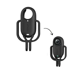 GetZget Vertical Mount Cover for insta360 Go 3 Silicone Case Shockproof Designed Mount Frame 1/4 Thread Adapter Install on DJI Drone, Bike, Cycle, Helmet Camera Protection Accessories (Black)