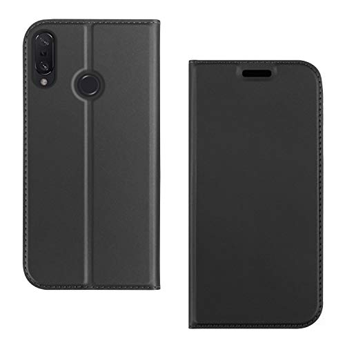 Custodia® Ultra Delgado PU TPU Flip Folio Funda con Ranura y la Función Stand para Tarjeta para ASUS Zenfone MAX Pro(M2) ZB631KL(Gris)