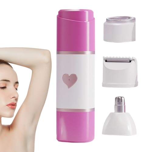 Maquinilla de afeitar eléctrica – Suave carga portátil tipo C 3 cabezales de fijación | Cortadora de bikini para mujer, para cabello, cara, bikini, cuerpo, piel, piernas, belleza, viajes, damas y