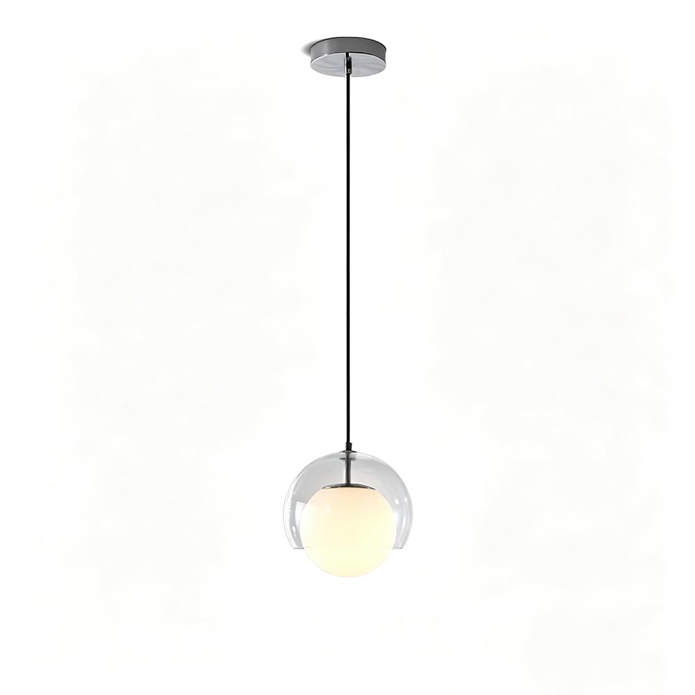 RSZCSMO Nordic Luxury LED Bedroom Bedside Chandelier 7.9-inch Modern Minimalist Living Room Dining Room Glass Chandelier is Suitable for Bar Cafe Hotel,Lighting Fixture